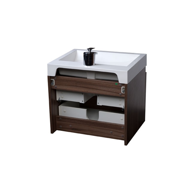 22.75" Modern Single Bathroom Vanity with Nested Drawer - Walnut TN-A600-WN